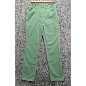 Talbots Velveteen Straight Pants Size 6 High Rise Curvy Preppy Pistachio Green